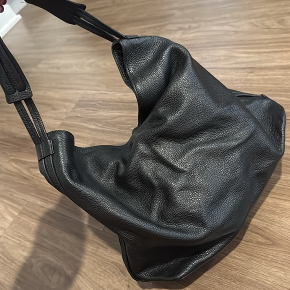 Rebecca Minkoff Isobel Black Pebbled Leather Hobo Handbag with Tassels - Picture 4 of 6